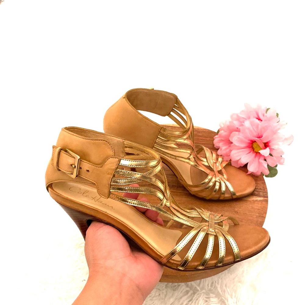 COLE HAAN Nike Air Gold Heels